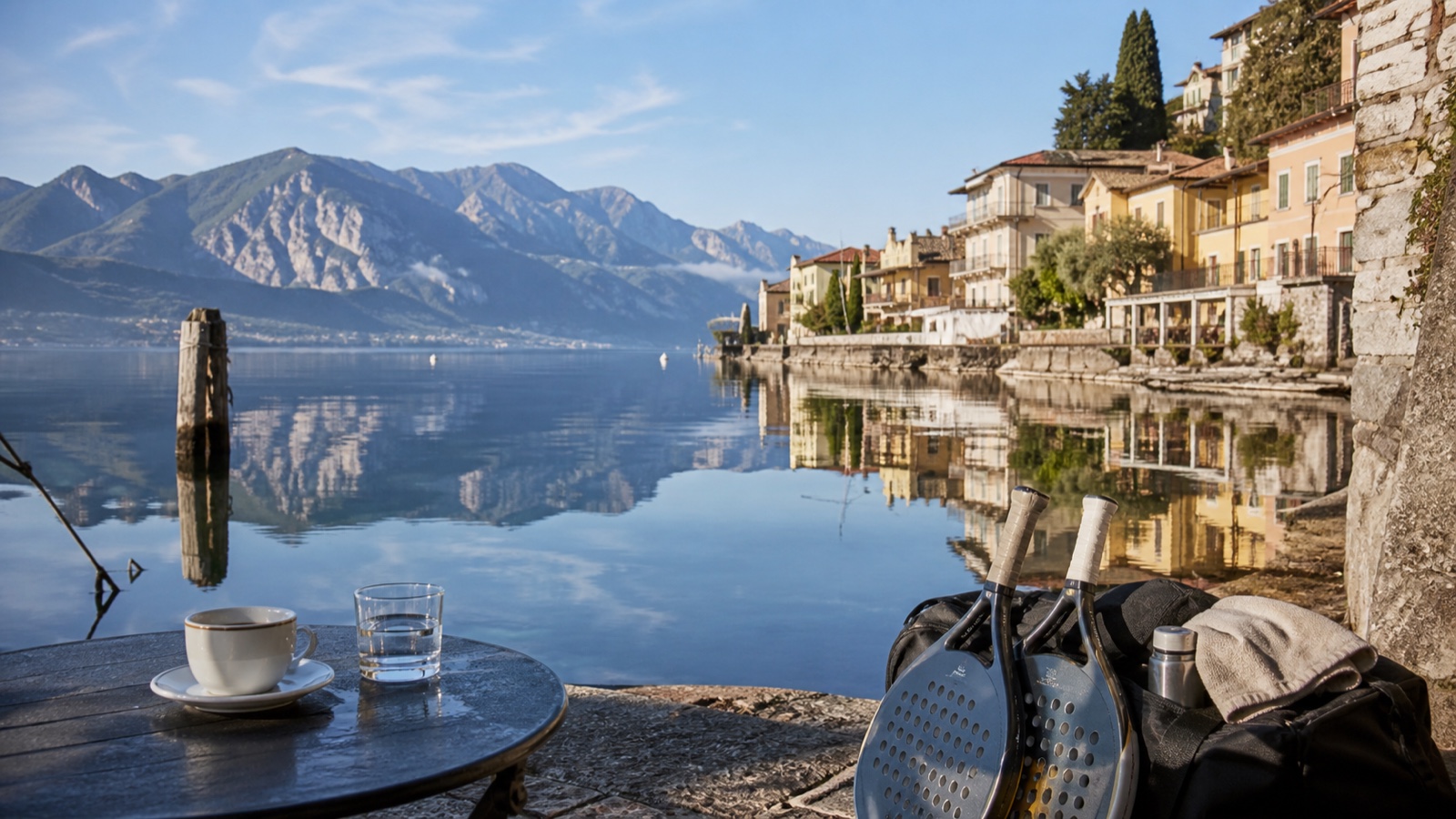 Am Gardasee entscheidet die Lage zwischen Court, Unterkunft und See über den Tagesrhythmus.