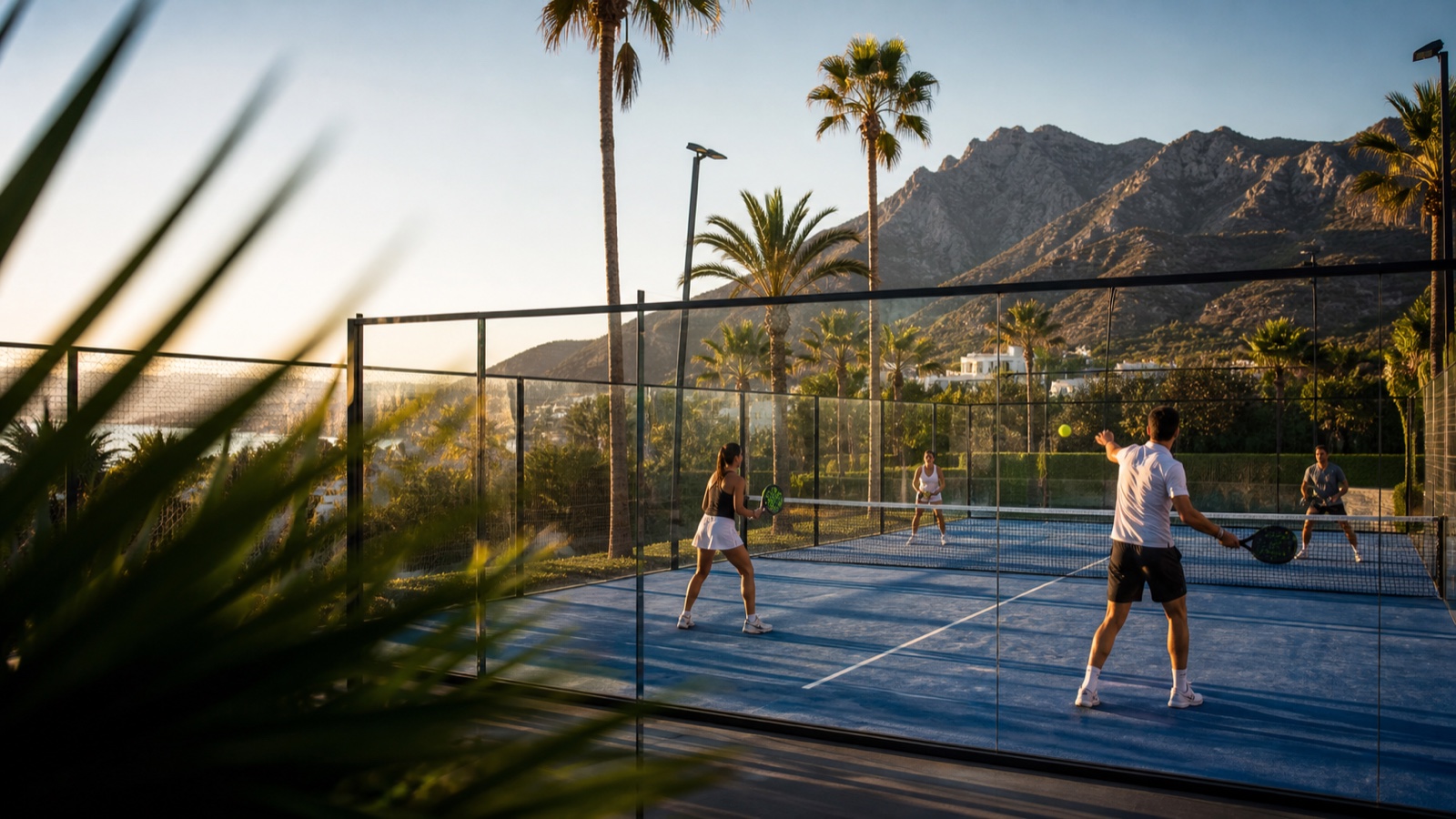 In Marbella treffen leistungsorientiertes Padel und entspannte Stunden an der Küste zusammen.