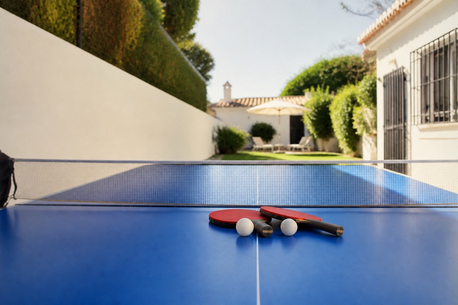 Tischtennisbereich der Unterkunft für gemeinsame Freizeit