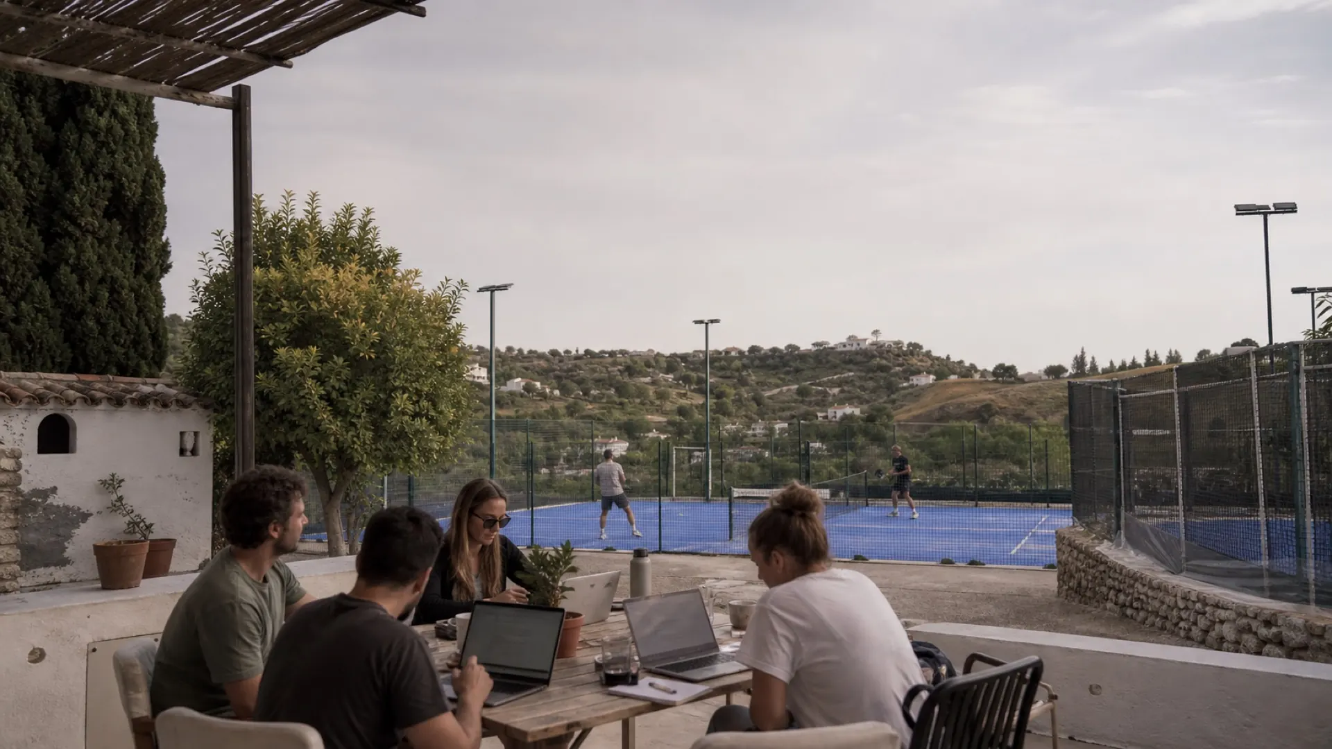 Padel Workation mit gemeinsamer Arbeitszeit und Court in Málaga