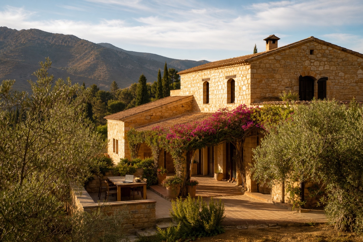 Naturstein-Finca für eine Workation bei Málaga